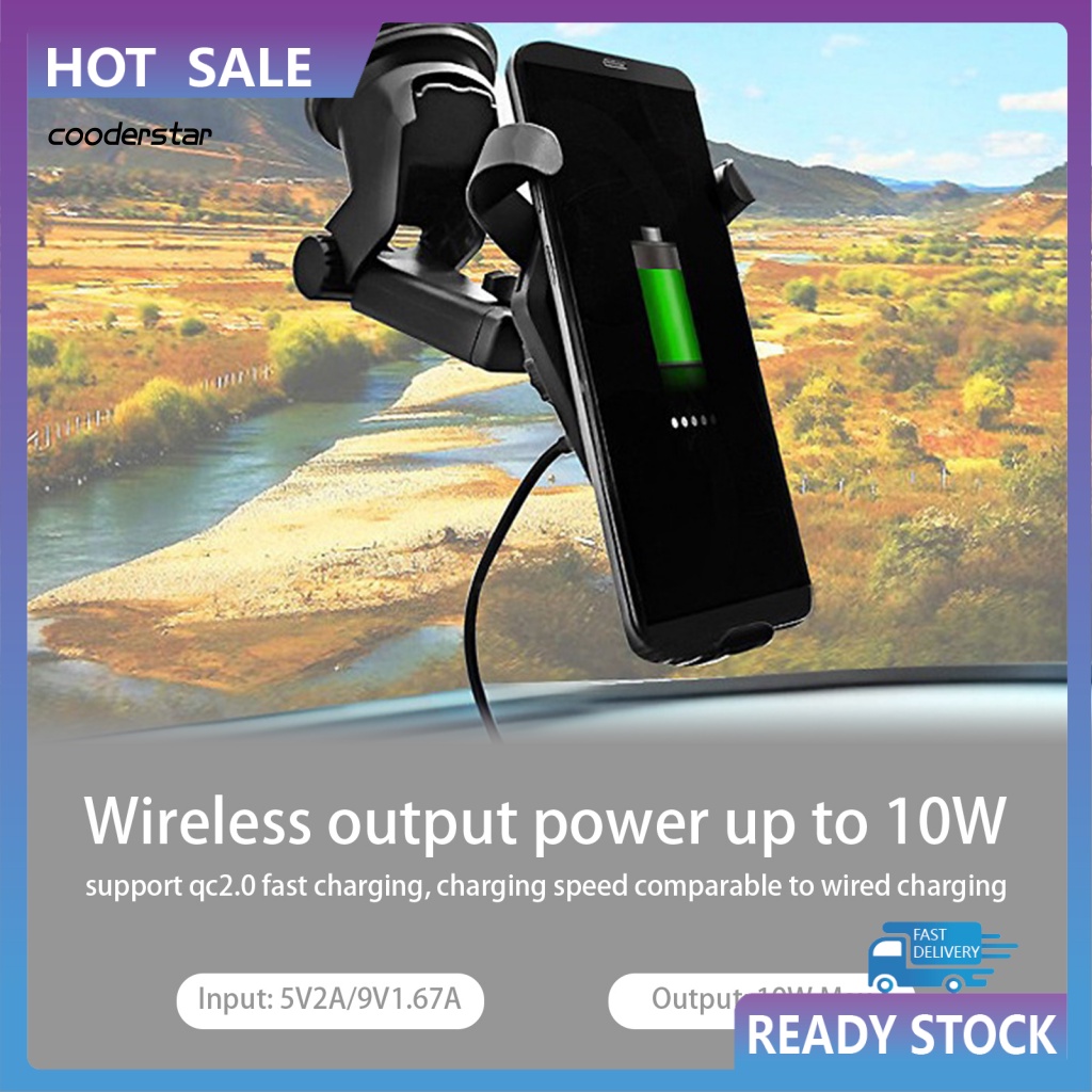 Giá Đỡ Điện Thoại Kiêm Sạc Không Dây Gắn Lỗ Thông Gió Xe Hơi Tiện Dụng