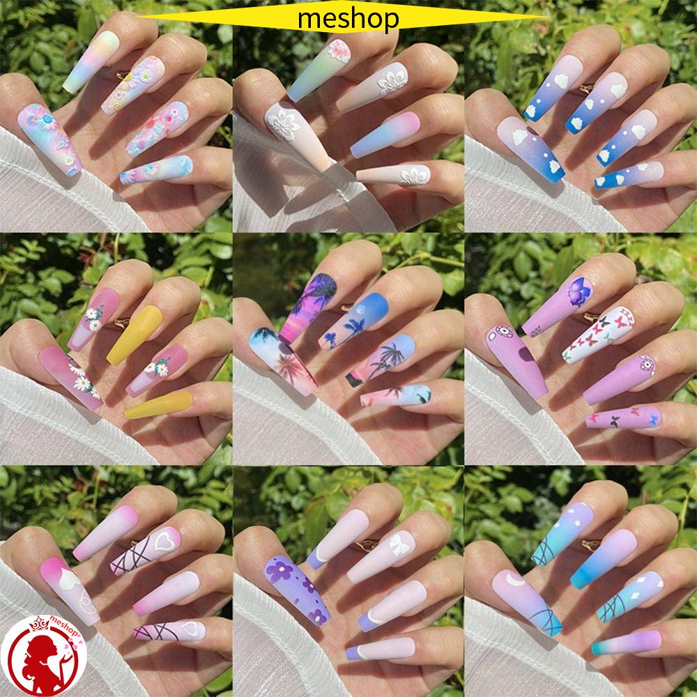 ME Bộ 24 Móng Tay Giả Hình Chữ T