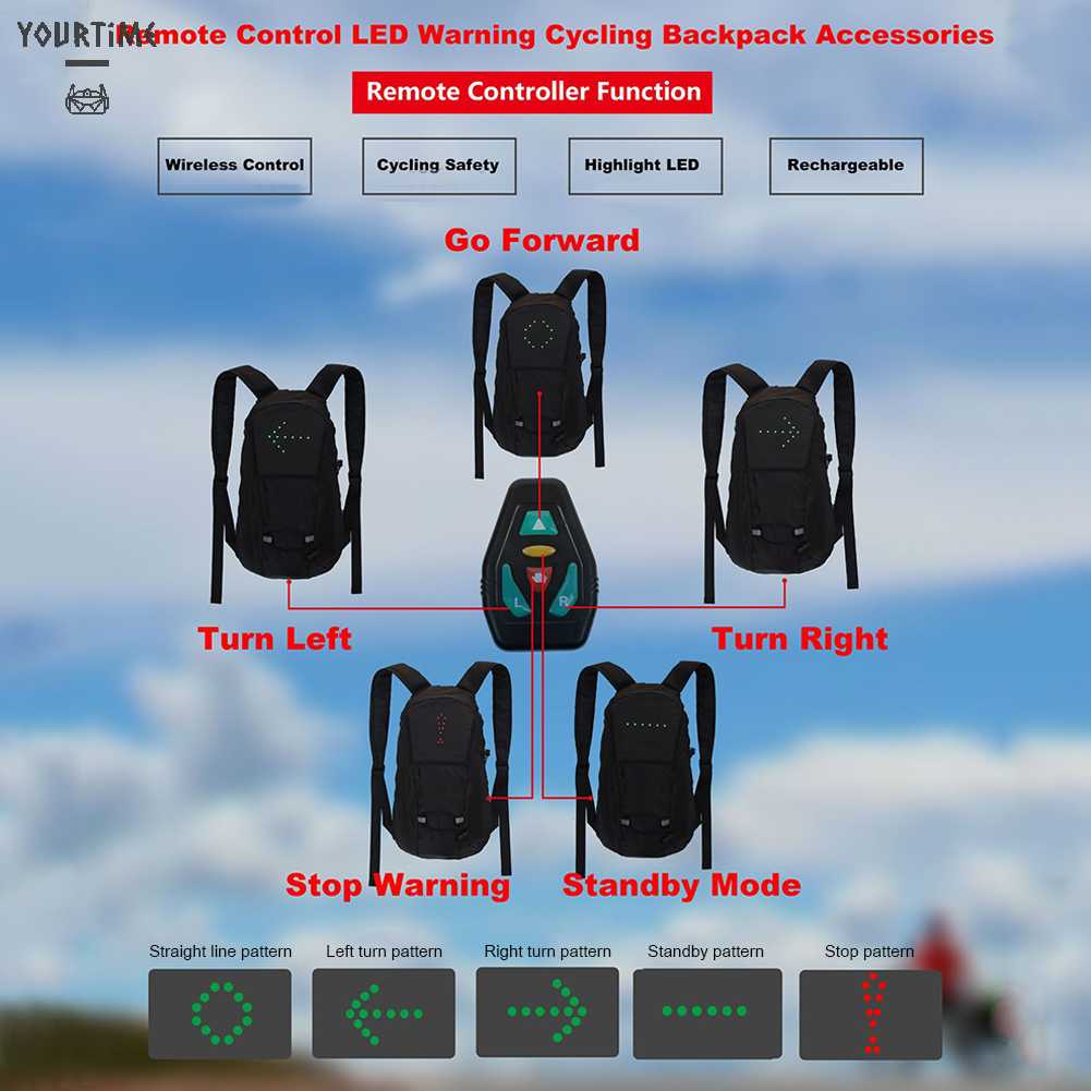 Ba Lô Đạp Xe Có Đèn LED Hiển Thị An Toàn