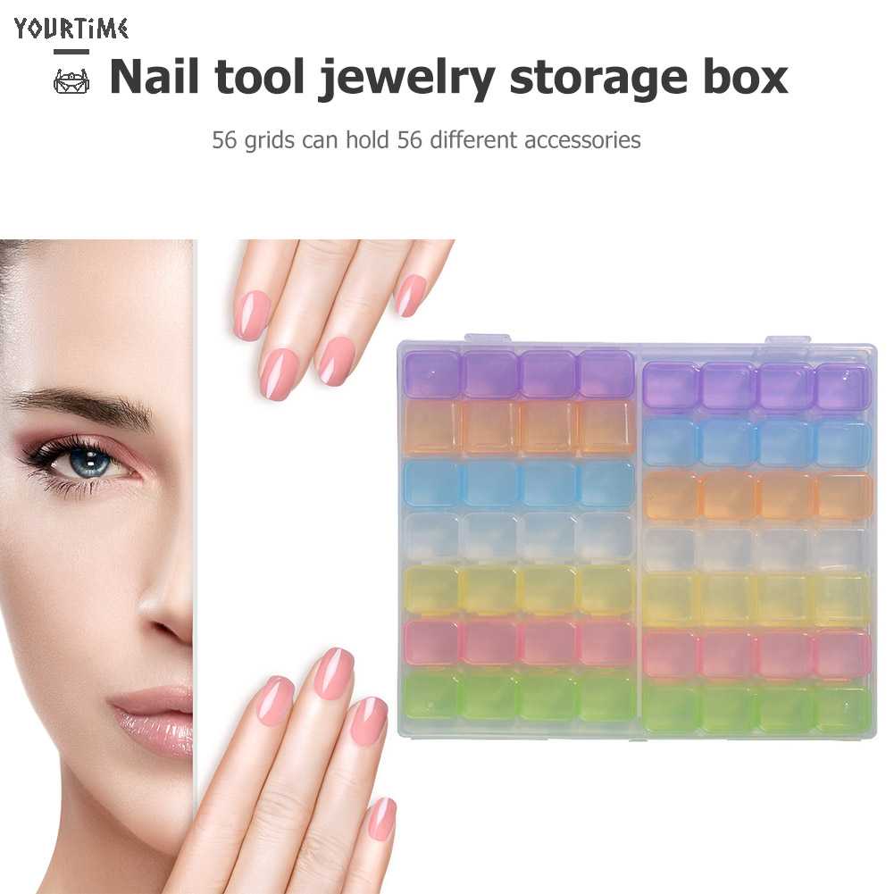 Hộp Nhựa 56 Ngăn Đựng Phụ Kiện Trang Trí Móng Tay