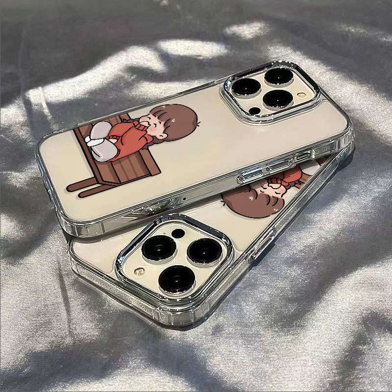 ✅Ốp Điện Thoại Dẻo Họa Tiết Cô Gái Cười Dễ Thương Chống Sốc Cho Iphone 7 11plus 8iPhone1213 14promax PZP9