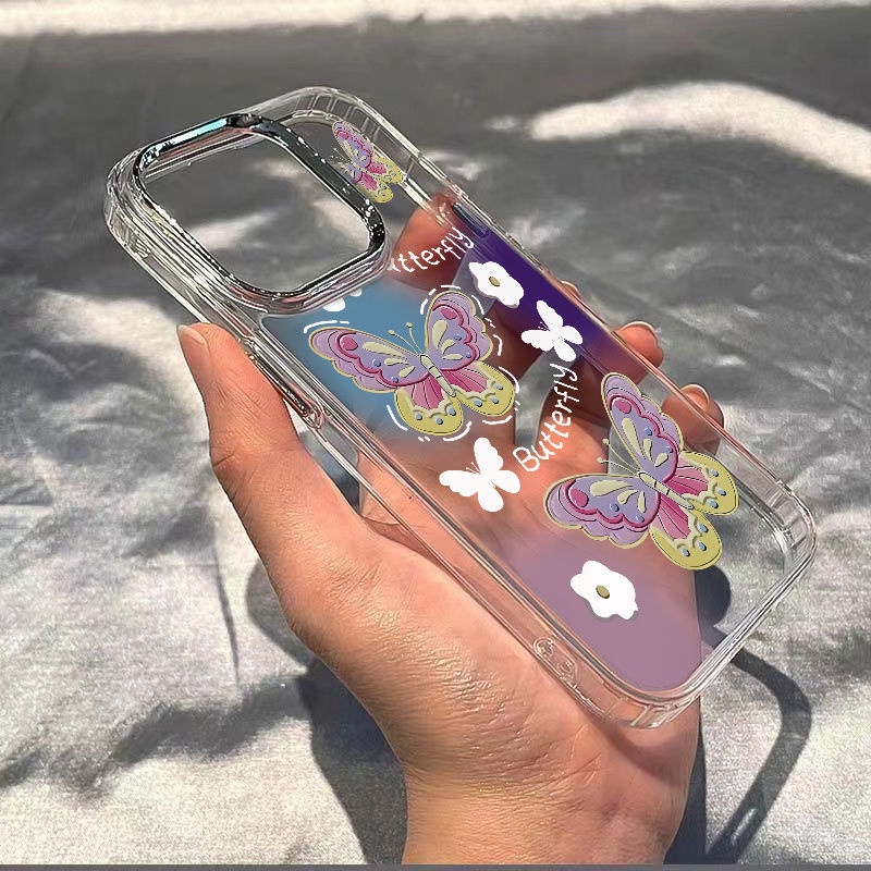 ✅Ốp Điện Thoại Mềm Chống Sốc Họa Tiết Bướm Đơn Giản Cho Iphone 11 14pro 8plus max 137 12