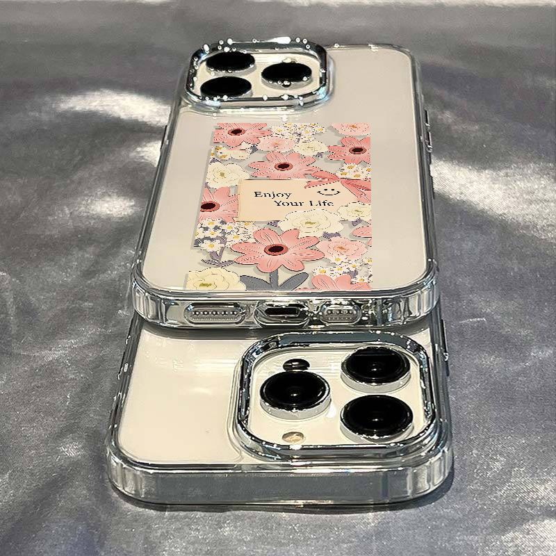 ✅Ốp Điện Thoại Mềm Chống Sốc Họa Tiết Hoa Đơn Giản Có Ngăn Đựng Thẻ Cho iPhone12plus14promax 117 / 813