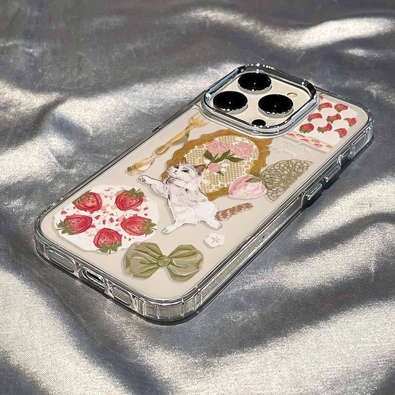 ✅Mèo Phong Cách Ins131114Ốp Điện Thoại Mềm AXVL Chống Sốc Đơn Giản Cho Iphone Pro7iphone12xsplus 8max