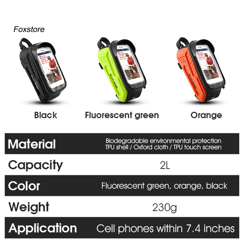 Túi Vải Oxford Hai Lớp Chống Sốc Gắn Khung Trước Xe Đạp