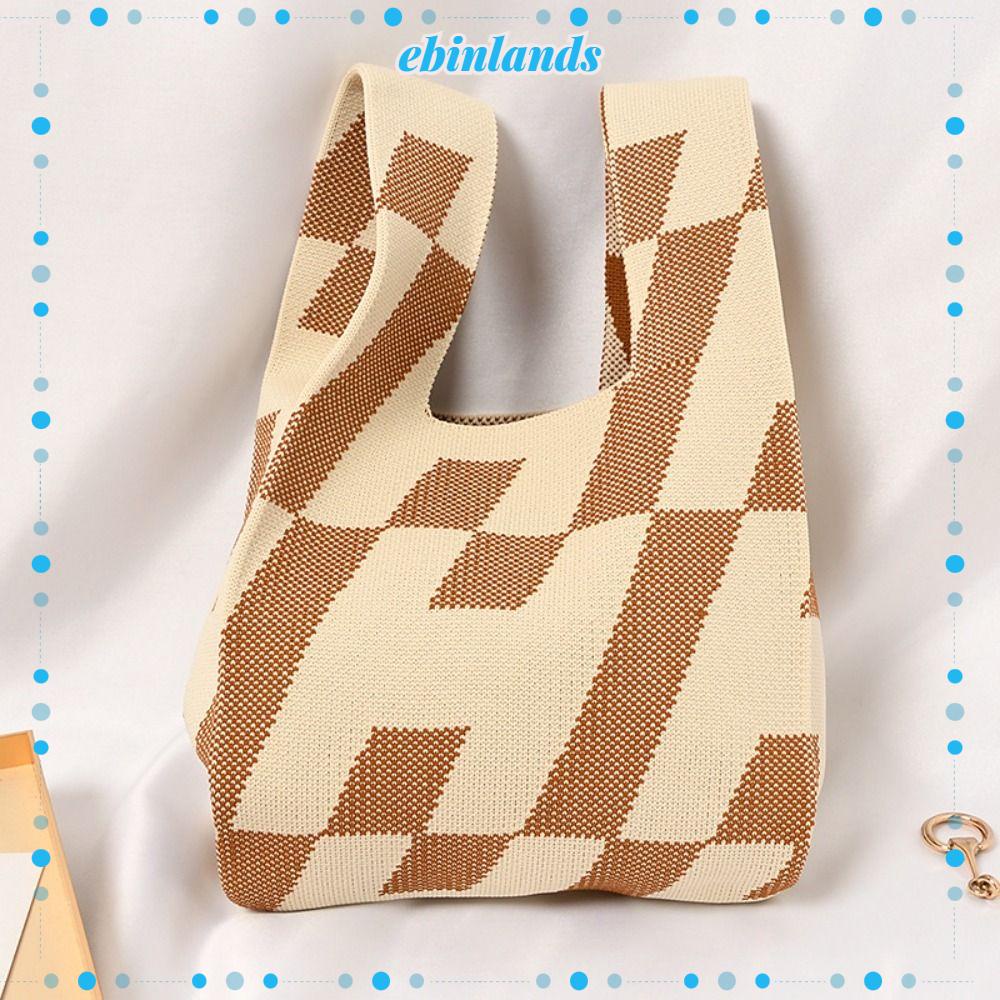 Túi Xách Mua Sắm Đan Len Tái Sử Dụng Được Có Dây Đeo Cổ Tay Cho Nữ