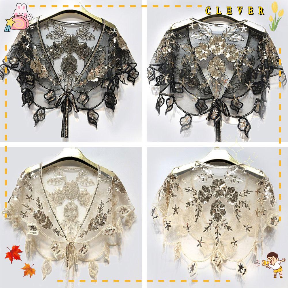 Áo Choàng Vải Tuyn Đính Kim Sa Tua Rua Phụ Kiện Hóa Trang Cho Nữ