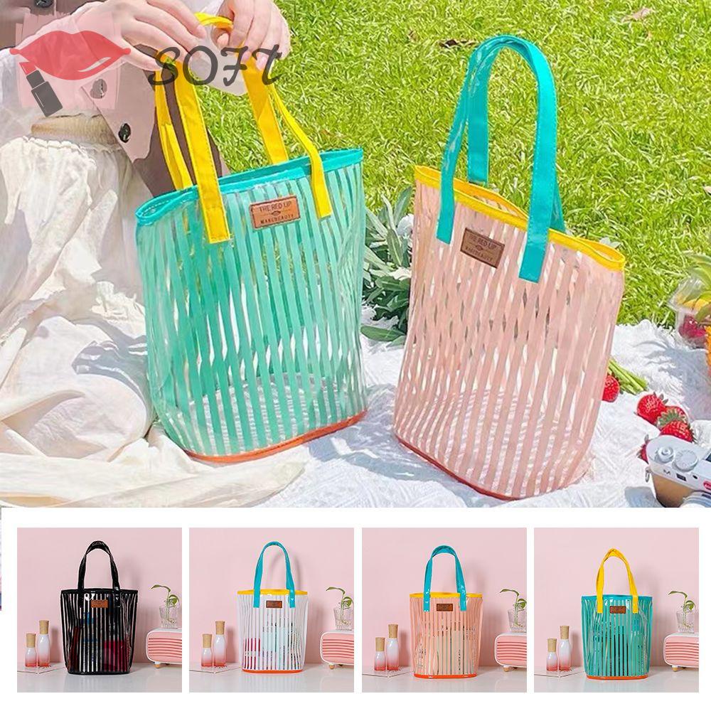 Túi Xách Du Lịch Cỡ Lớn In Họa Tiết Kẻ Sọc Xinh Xắn