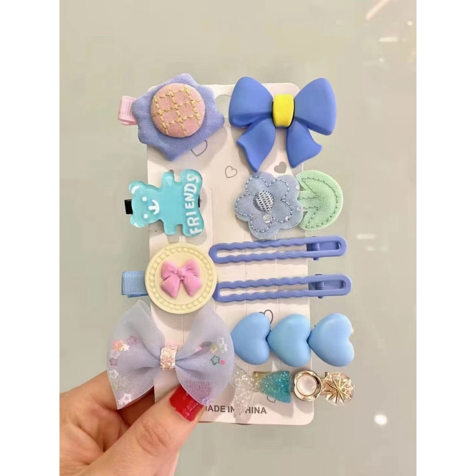 PVN47310 Set 10 kẹp tóc dễ thương nhiều màu cho bé gái T888