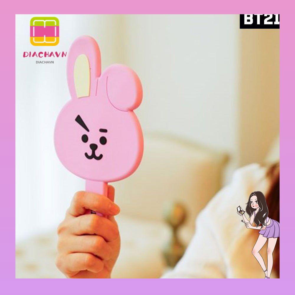 Gương Cầm Tay Họa Tiết Hoạt Hình BT21 Dễ Thương Cho Bé Gái