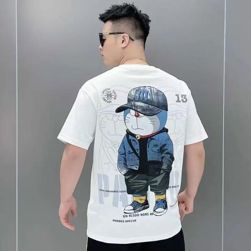 Áo Thun Cotton Tay Ngắn Cổ Tròn In Hình Anime Thời Trang Hàn Quốc Cho Nam