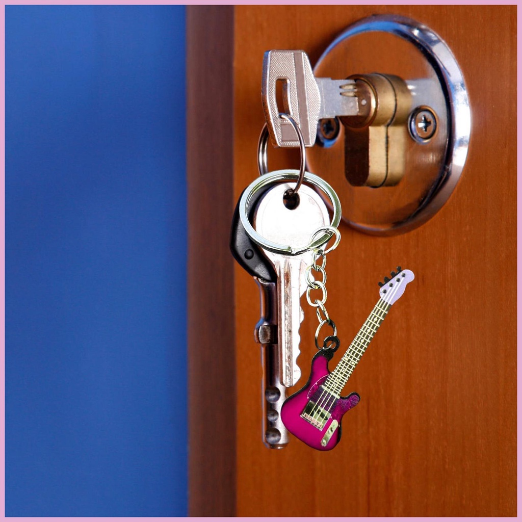 Móc Khóa Hình Đàn Ghita Bằng Thép Không Gỉ