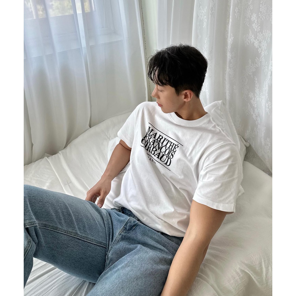 Marithe Korea TXT Choi Soo Bin Áo Thun Ngắn Tay Dáng Rộng Có logo Chữ Phong Cách Hàn Quốc Cho Nam Và Nữ