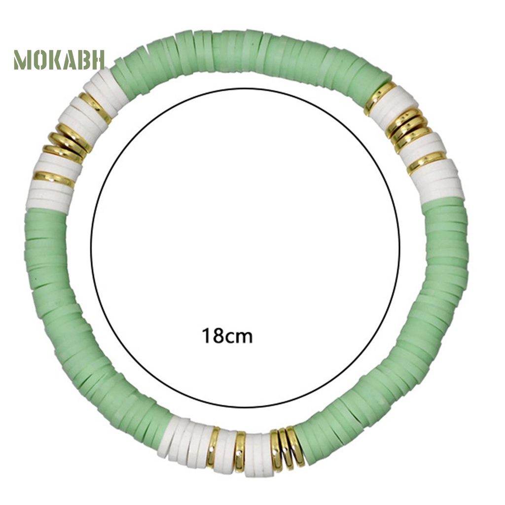 [Mok Abh] Vòng Tay Hạt Đá Polymer Co Giãn Phong Cách Boho