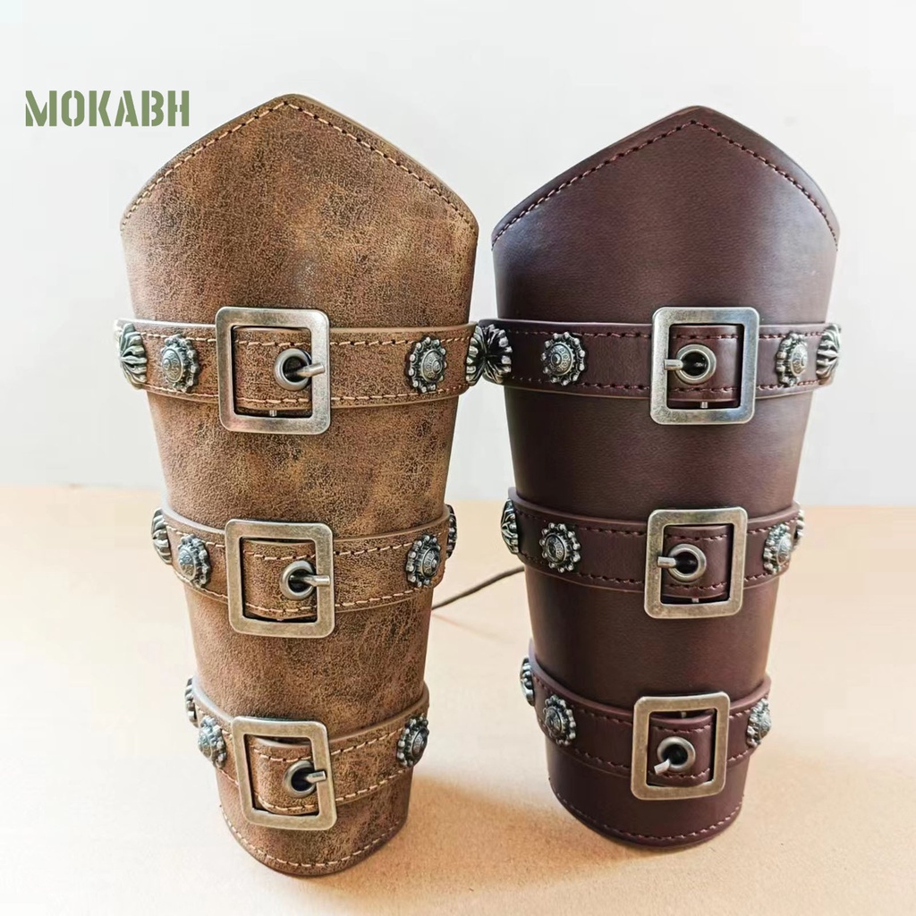 Vòng Tay Giả Da Bản Rộng Dùng Hóa Trang Lễ Hội Bảo Vệ Tay Có Thể Điều Chỉnh Cho Nam Nữ