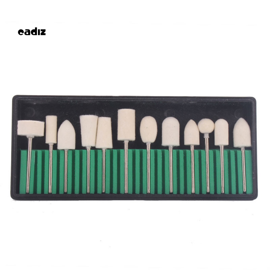 Bộ 12 Mũi Khoan Mài Móng Tay Chống Trầy Màu Trắng Dùng Tại Nhà