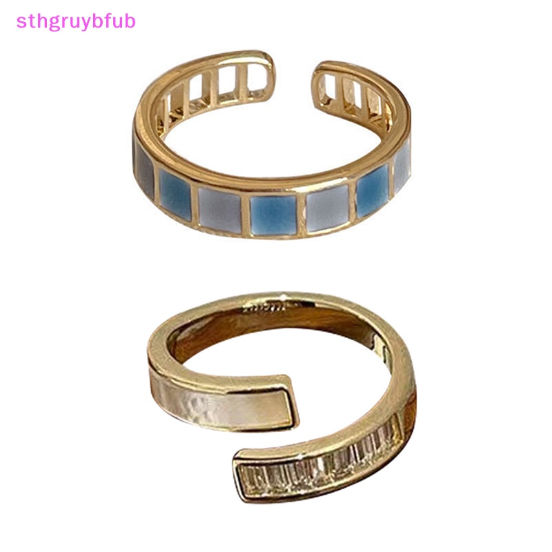 Nhẫn Kim Loại Mặt Tròn Nhiều Màu Sắc Phong Cách Vintage