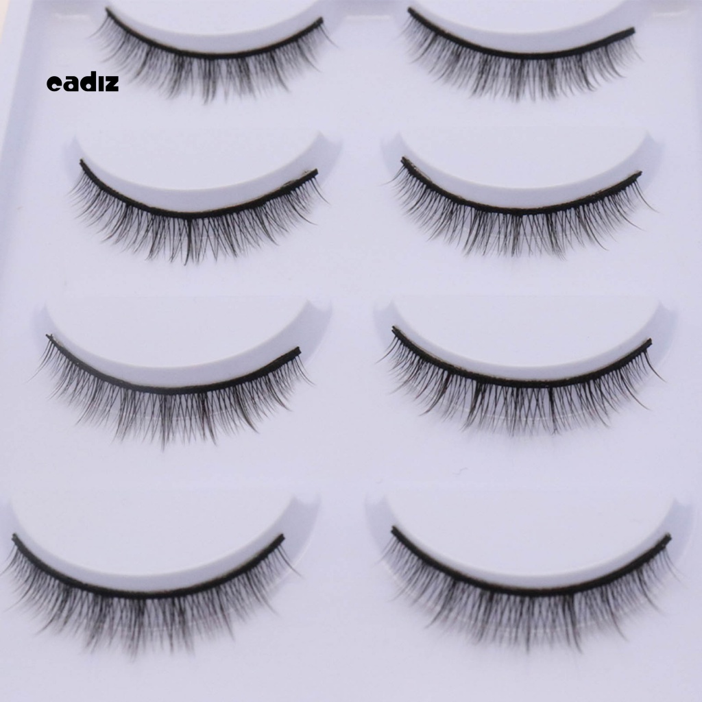 Hộp 5 Cặp Lông Mi Giả Bằng Sợi Tự Nhiên Thoải Mái