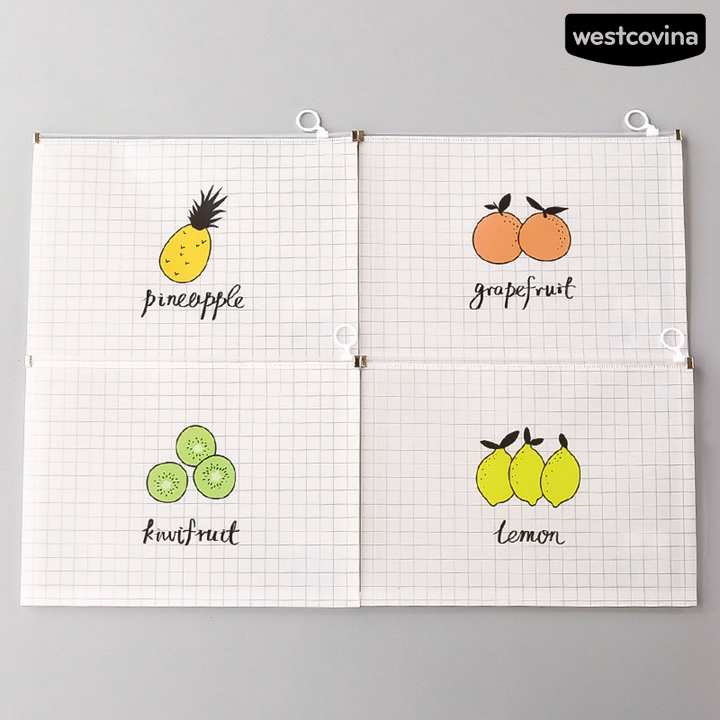 [WSTN] [WSTN]✎Set 4 Túi Đựng Tài Liệu Trong Suốt Chống Ẩm Sức Chứa Lớn Có Khóa Kéo