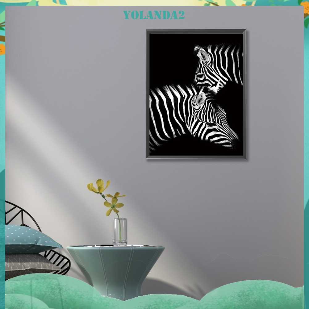 Tranh Đính Đá Kim Cương Toàn Bộ 5D DIY Hình Vẽ Ngựa Vằn