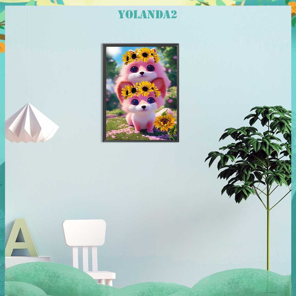 Tranh Đính Đá Kim Cương Toàn Bộ 5D DIY Hình Vẽ Chó Trang Trí Nhà Cửa