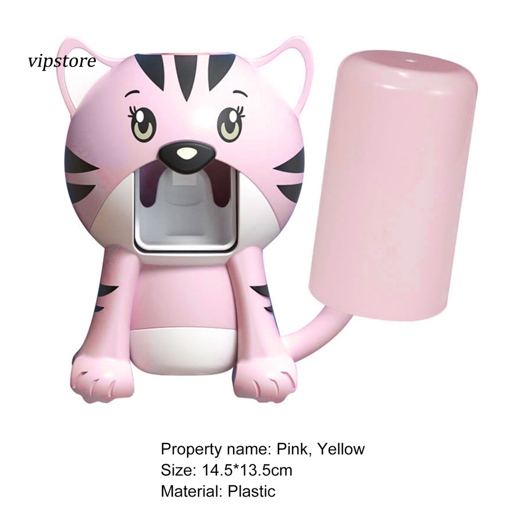 Dụng Cụ Nặn Kem Đánh Răng Tự Động Gắn Tường Hình Hổ Hoạt Hình Dành Cho Phòng Tắm