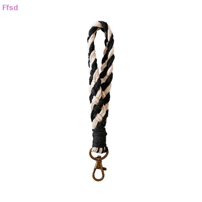 {Ffsd} Macrame Dây Cotton Bện Móc Chìa Khóa Trang Trí Điện Thoại Di Động Trang Trí Chống Thất Lạc Cho Nữ * Bán Chạy