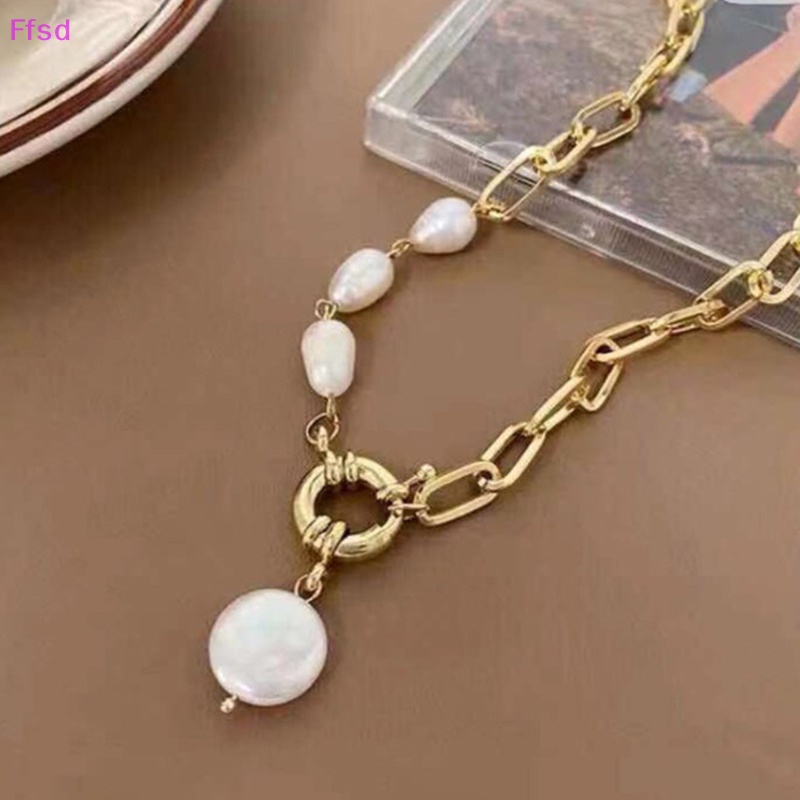 Vòng Cổ Choker Kim Loại Đính Hạt Ngọc Trai Đơn Giản Phong Cách Baroque Cho Nữ