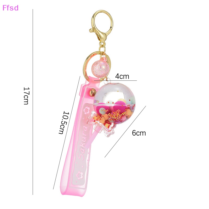 {Ffsd} Móc Khóa Acrylic Hình Kẹo Mút Phối Cát Lún Dầu Bông Tuyết Lấp Lánh Dễ Thương Cho Nữ * Hàng Bán Chạy *