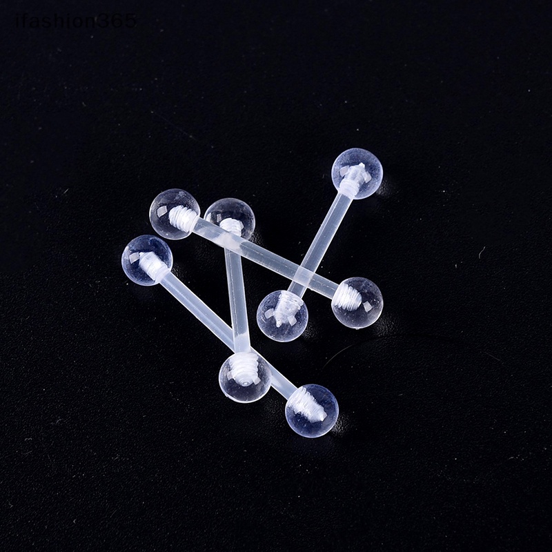 Set 10 Khuyên Lưỡi Bằng Nhựa Acrylic Mềm Trong Suốt Thời Trang Helix ifashion365