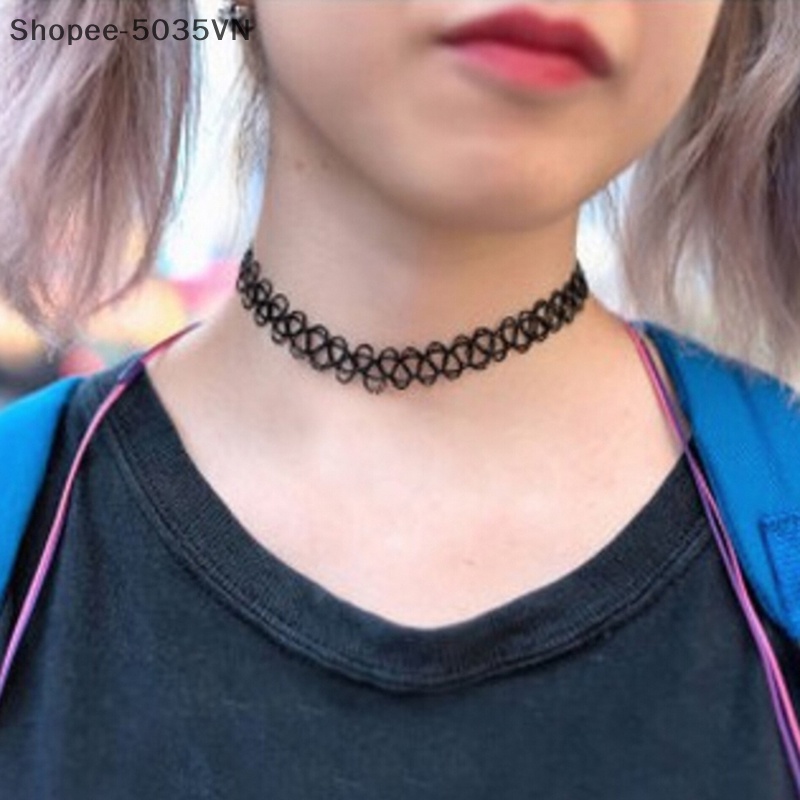 {AKIN} Vòng Cổ Choker Co Giãn Hình Xăm Hippy Cổ Điển Henna Mới {akindofstar1.vn}