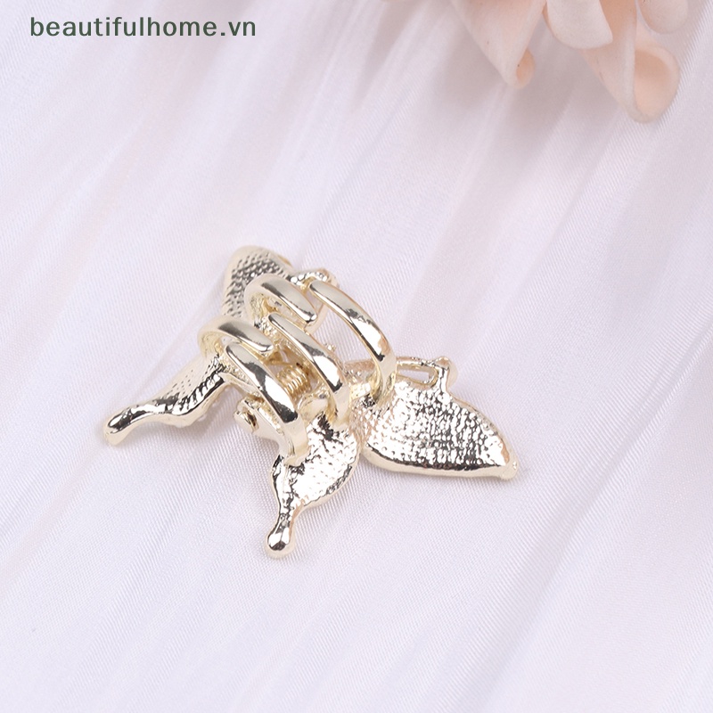 Kẹp Tóc Bướm Đính Đá &amp; Ngọc Trai Lãng Mạn Cho Nữ