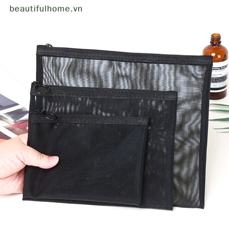 1 Túi Lưới Trong Suốt Chấm Bi Đựng Mỹ Phẩm / Đồ Trang Điểm Cho Nữ