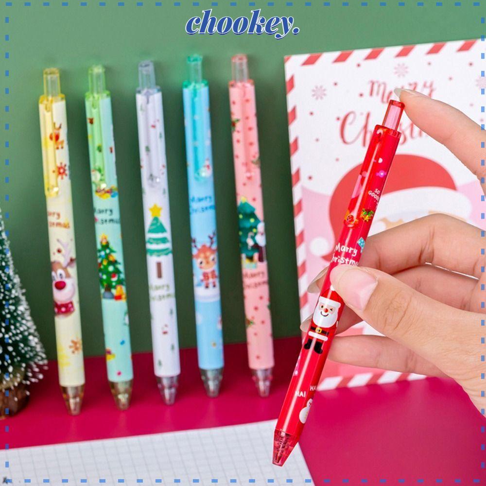 CHOOKEY Bộ 12 Cây Bút Ký Tự 0.5mm Chủ Đề Giáng Sinh Sáng Tạo
