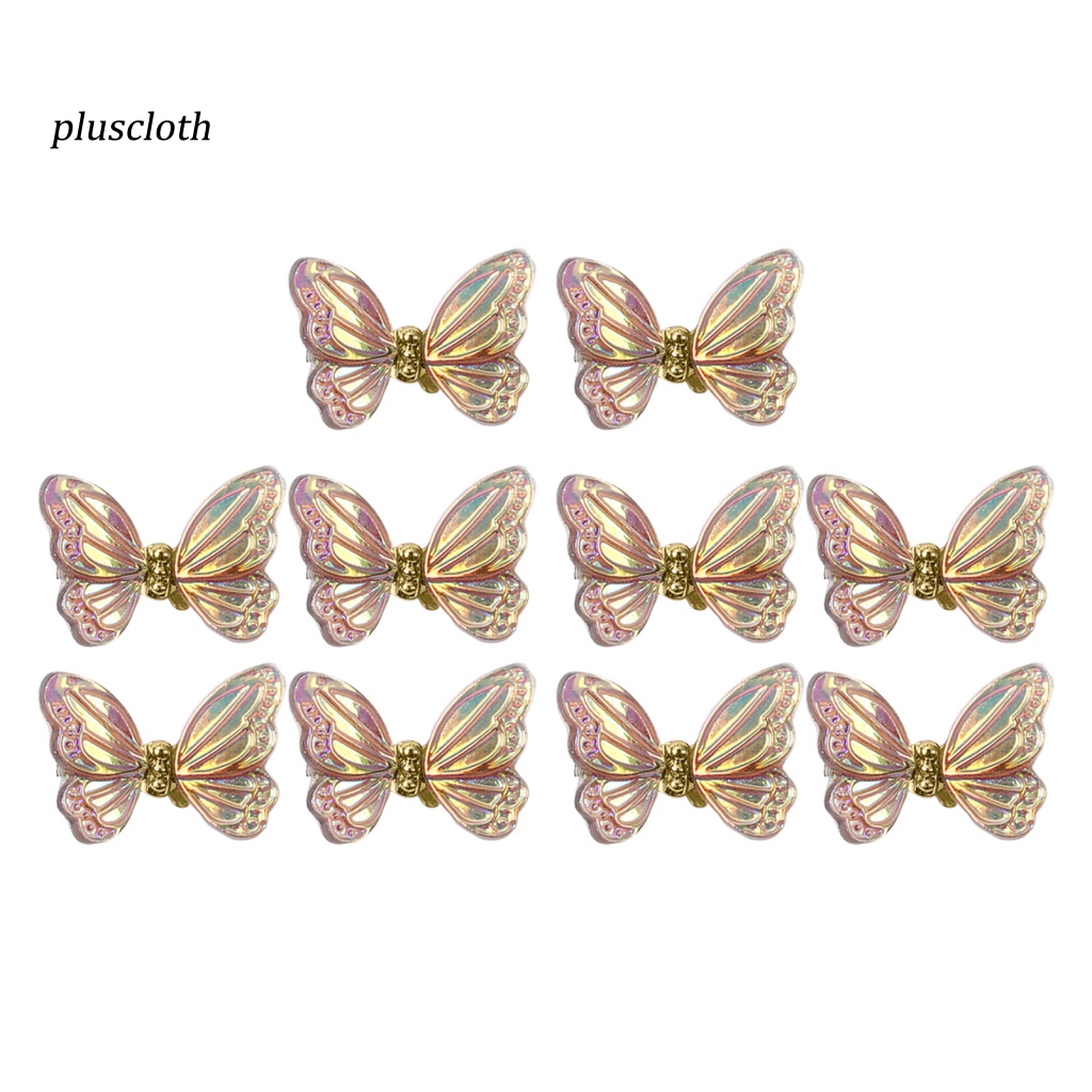 Set 10 Phụ Kiện Trang Trí Móng Tay Hình Bướm 3D Bằng Nhựa Resin