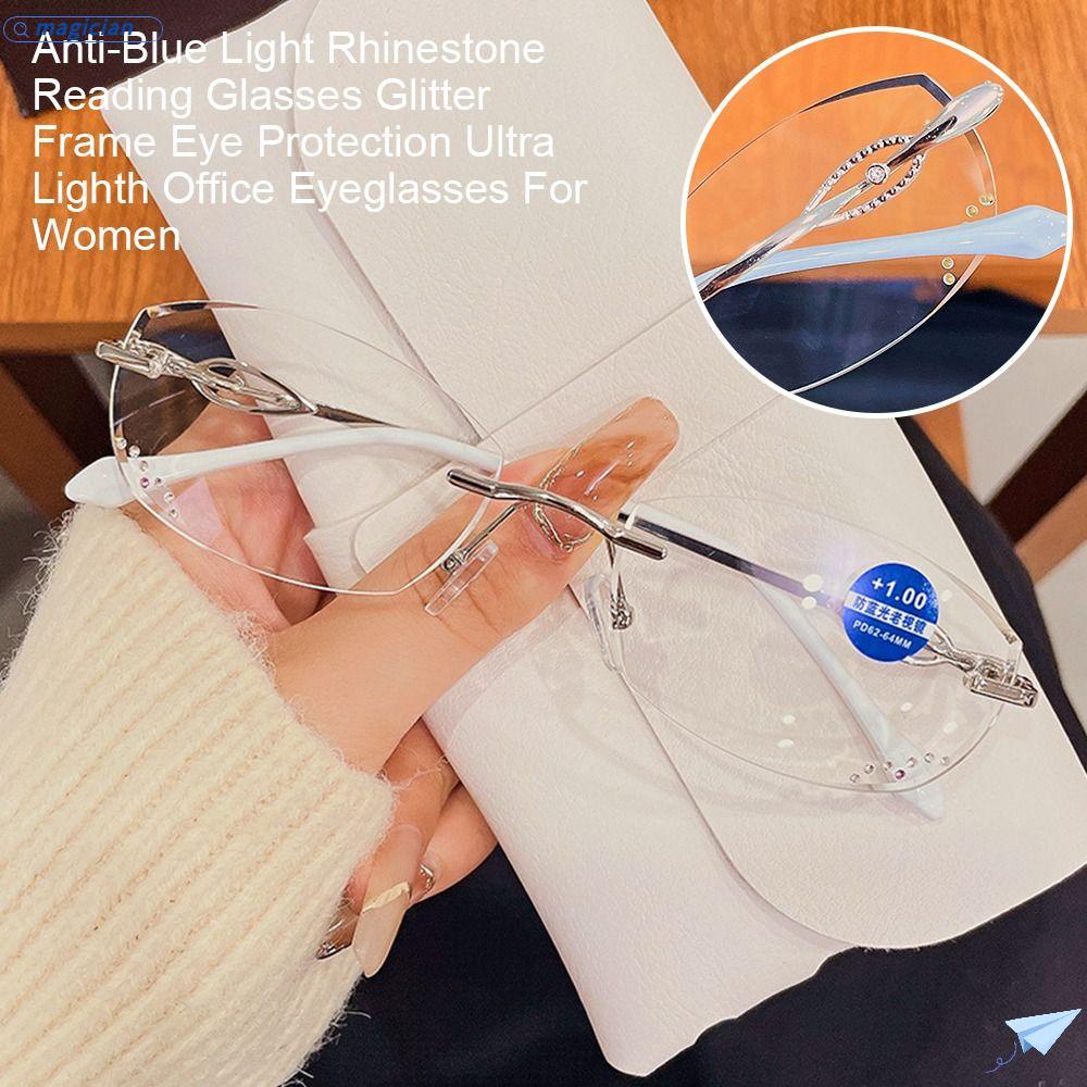 Kính Đọc Sách Lấp Lánh|Đèn Chống Ánh Sáng Xanh Phong Cách Vintage