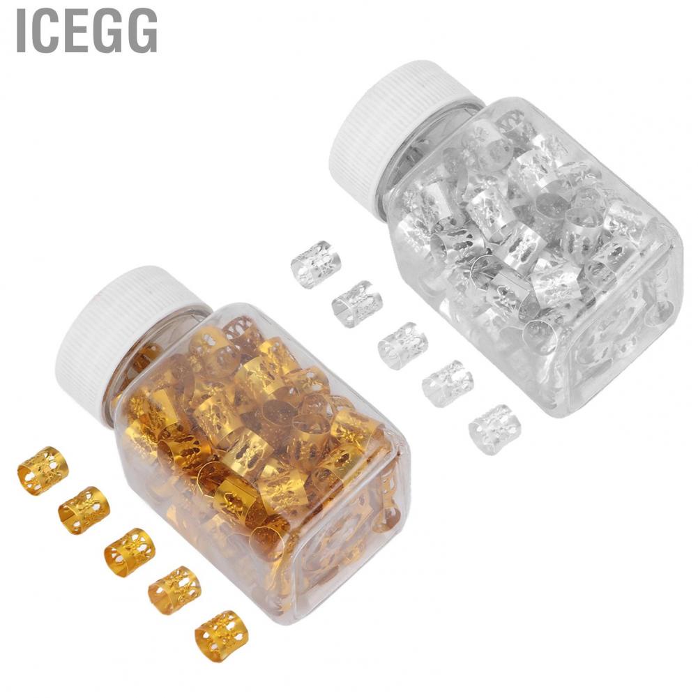 Icegg 100pcs Hair Braid Ring Beads Dreadlocks Cuff Hair Extension Jewelry Decoration
