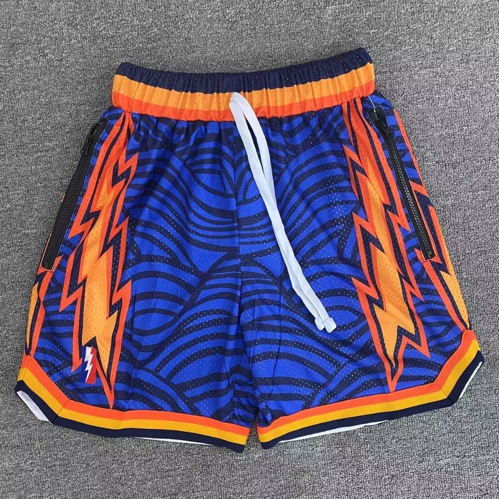 Quần Short Thể Thao Bóng Rổ Phối Lưới Cỡ Lớn Kiểu Retro Mỹ Cá Tính