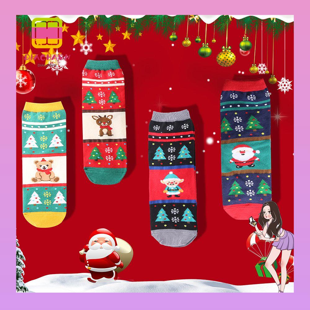 Vớ Cotton Mềm Mại Nhiều Màu Sắc Họa Tiết Giáng Sinh Unisex