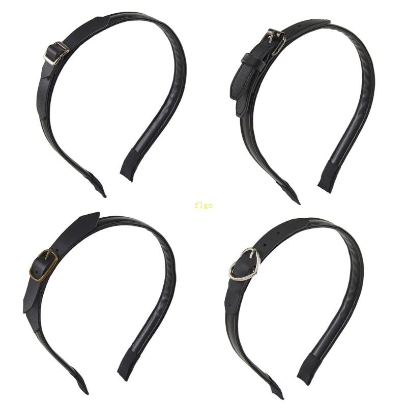 Băng Đô Cài Tóc Da PU Đính Khóa Kim Loại Phong Cách Steampunk