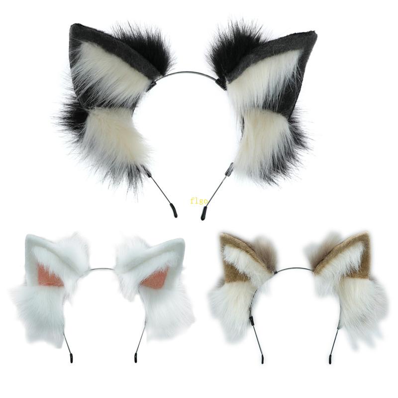 Băng Đô Tai Thỏ Lông Xù Phong Cách Lolita Đáng Yêu Dành Cho Nữ