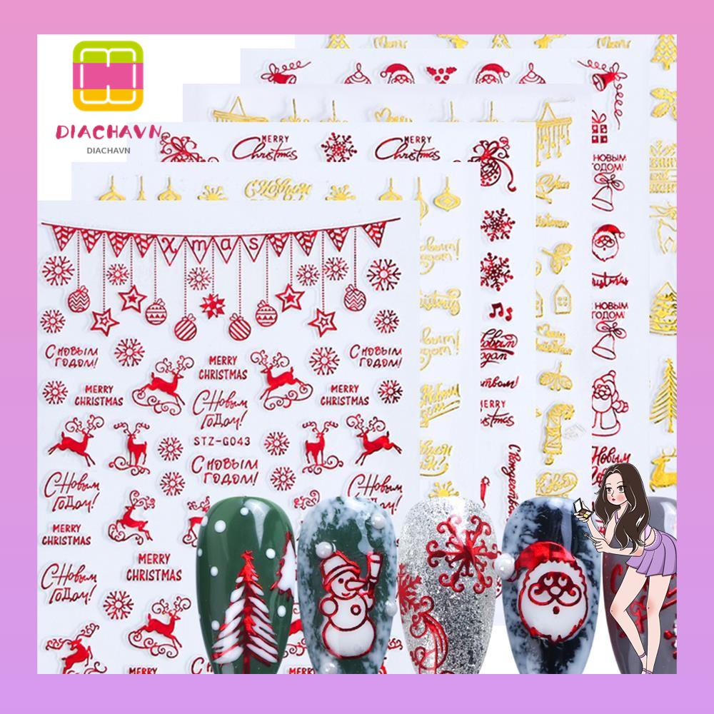 Miếng Dán Trang Trí Móng Tay Chủ Đề Giáng Sinh