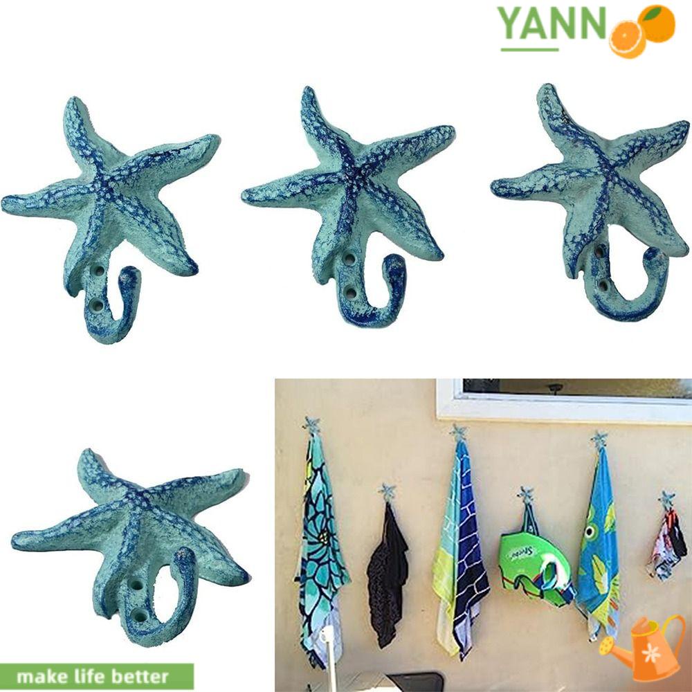 1 Móc Treo Đồ Gắn Tường Hình Sao Biển Màu Xanh Dương Sáng Tạo Phong Cách Vintage