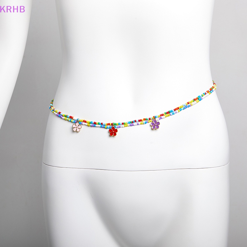 Thắt Lưng Dây Xích Hai Lớp Đính Hạt Nhiều Màu Phong Cách Bohemian Thời Trang Mùa Hè Cho Nữ Mới