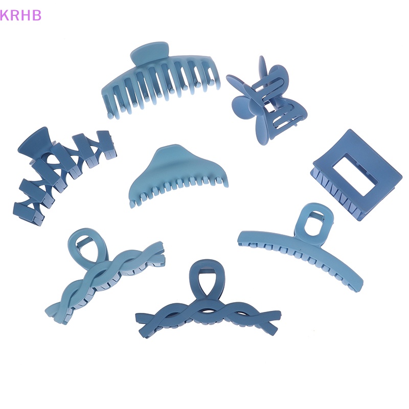 Set 8 Kẹp Tóc Càng Cua Màu Trơn Thời Trang Cho Nữ Mới