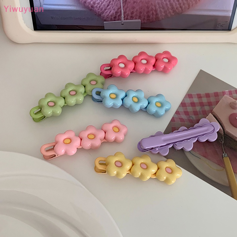 Kẹp Tóc Hình Bông Hoa Màu Kẹo Ngọt Thời Trang
