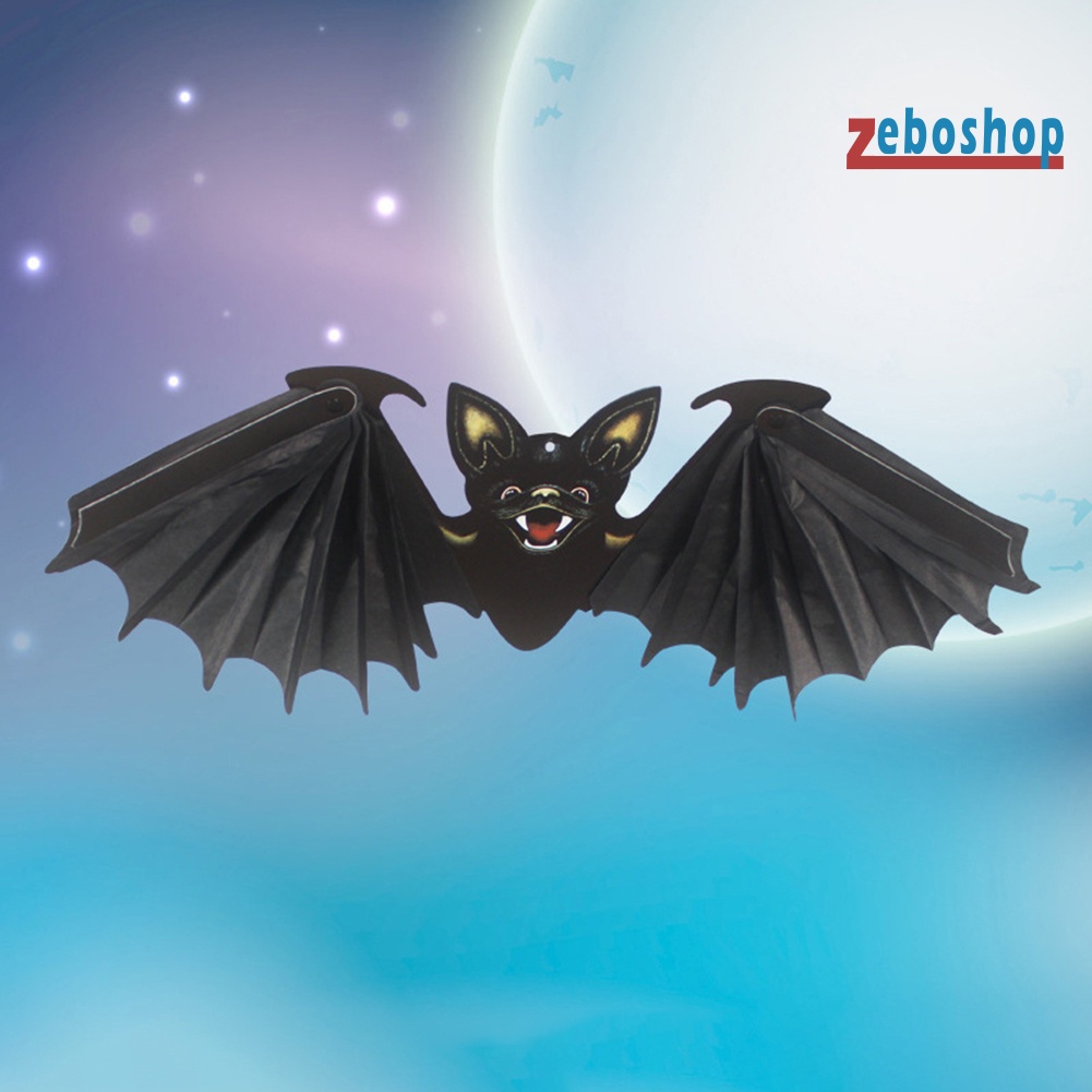 Phụ Kiện Treo Trang Trí Halloween Hình Dơi Hai Mặt Có Thể Gập Lại
