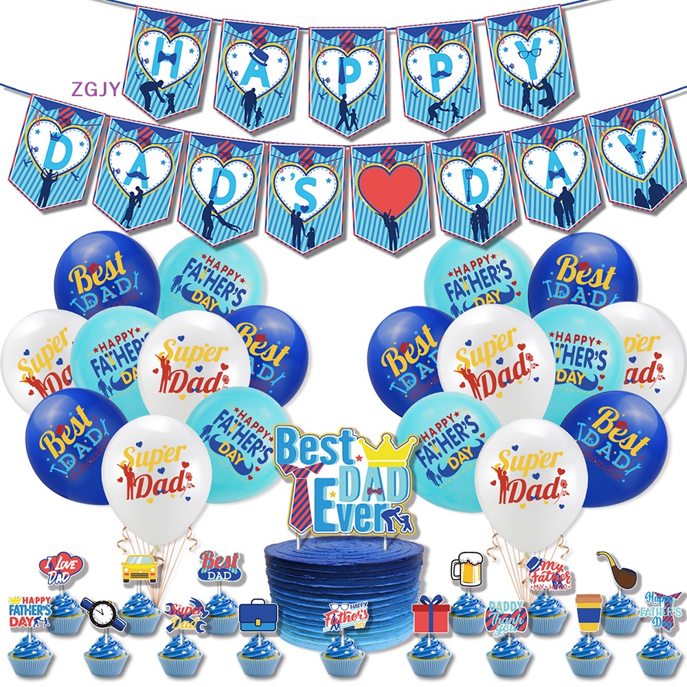 Set 37 Phụ Kiện Trang Trí Bánh Kem Ngày Của Cha Mới