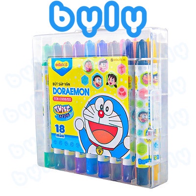 Bút Màu Sáp Vặn 18 Màu 𝑻𝒉𝒊𝒆̂𝒏 𝑳𝒐𝒏𝒈 Colokit TCR-C008/DO - ByLy Store