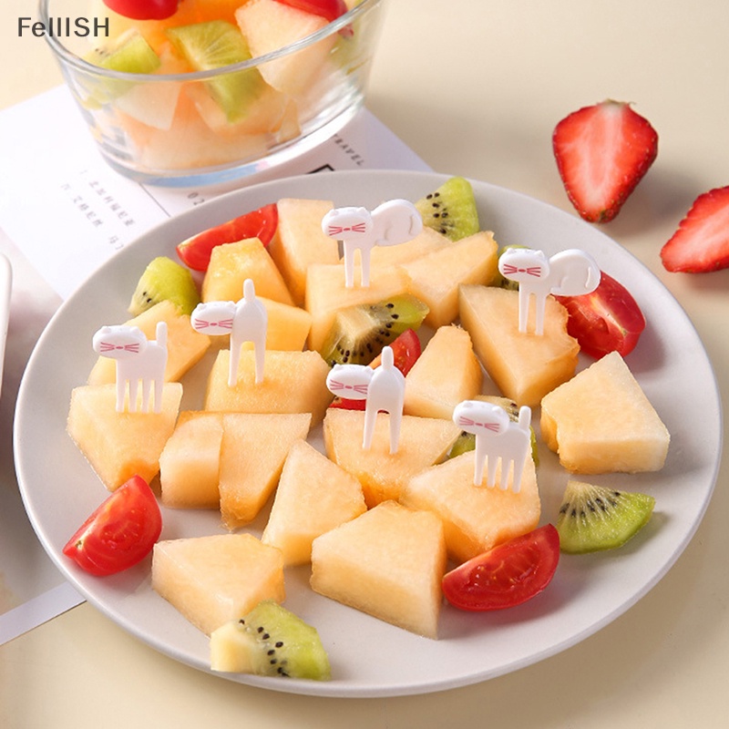 Set 6 Nĩa Ăn Trái Cây Hình Động Vật Mini Dùng Trang Trí 439br